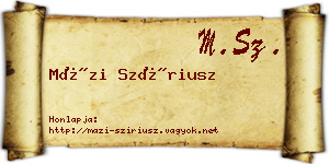Mázi Szíriusz névjegykártya